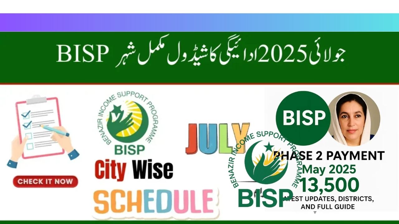 BISP July 2025 Payment Schedule – City-Wise Guide for Rs 13,500 Kafalat Installment